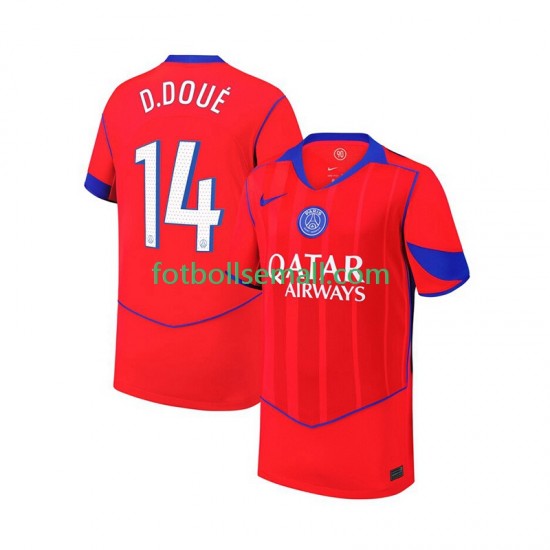 Matchtröjor Paris Saint-Germain Desire Doue 14 2025-2026 Kortärmad till Herr (3:e ställ)