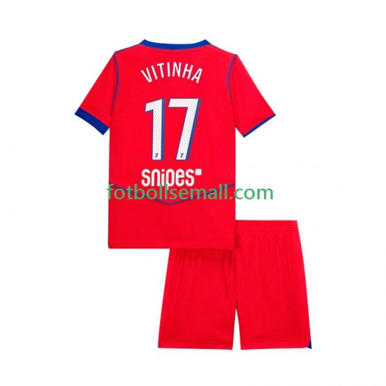 Matchtröjor Paris Saint-Germain Vitinha 17 2025-2026 Kortärmad till Barn (3:e ställ)