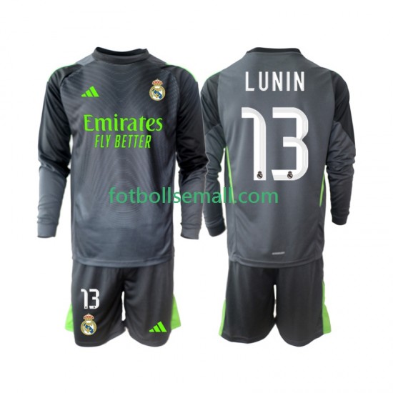 Matchtröjor Real Madrid Målvaktströja Andriy Lunin 13 2025-2026 Långärmad till Barn (3:e ställ)