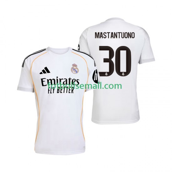 Matchtröjor Real Madrid Mastantuono 30 2025-2026 Kortärmad till Herr (1:a ställ)