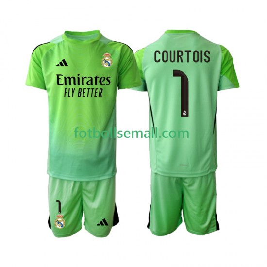 Matchtröjor Real Madrid Thibaut Courtois 1 2025-2026 Kortärmad till Barn (2:a ställ)