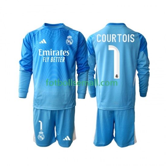 Matchtröjor Real Madrid Thibaut Courtois 1 2025-2026 Långärmad till Barn (1:a ställ)