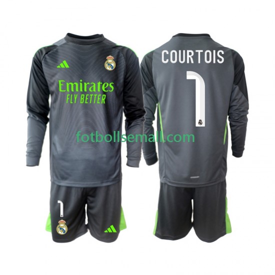 Matchtröjor Real Madrid Thibaut Courtois 1 2025-2026 Långärmad till Barn (3:e ställ)
