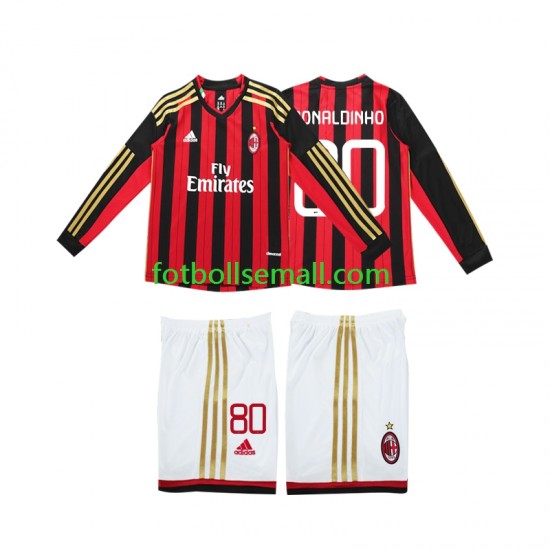 Matchtröjor AC Milan RONALDINHO 80 Retro 2013 2014 Långärmad till Barn (1:a ställ)
