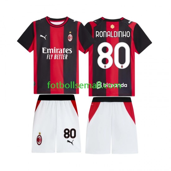 Matchtröjor AC Milan Ronaldinho 80 2026-2027 Kortärmad till Barn (1:a ställ)