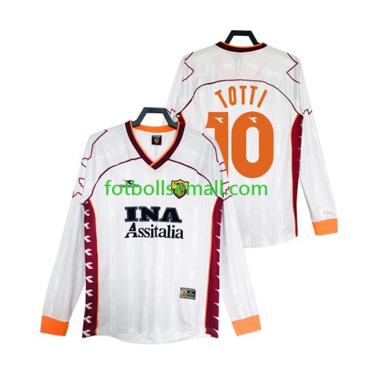 Matchtröjor AS Roma Totti 10 Retro 1999 2000 Långärmad till Herr (2:a ställ)