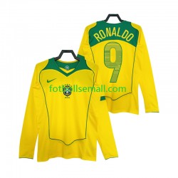 Matchtröjor Brasilien RONALDO 9 Retro 2004 Långärmad till Herr (1:a ställ)