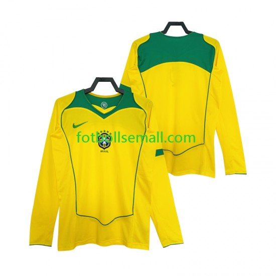 Matchtröjor Brasilien Retro 2004 Långärmad till Herr (1:a ställ)