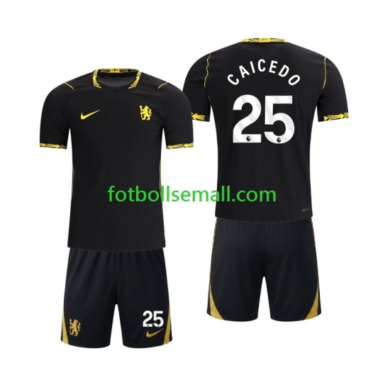 Matchtröjor Chelsea Moises Caicedo 25 2026-2027 Kortärmad till Barn (2:a ställ)