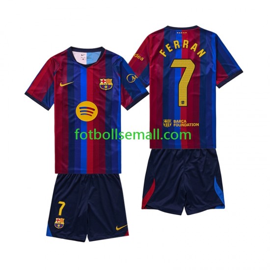 Matchtröjor FC Barcelona Ferran Torres 7 2026-2027 Kortärmad till Barn (1:a ställ)