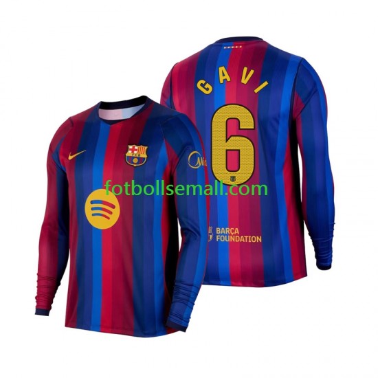 Matchtröjor FC Barcelona Gavi 6 2026-2027 Långärmad till Herr (1:a ställ)