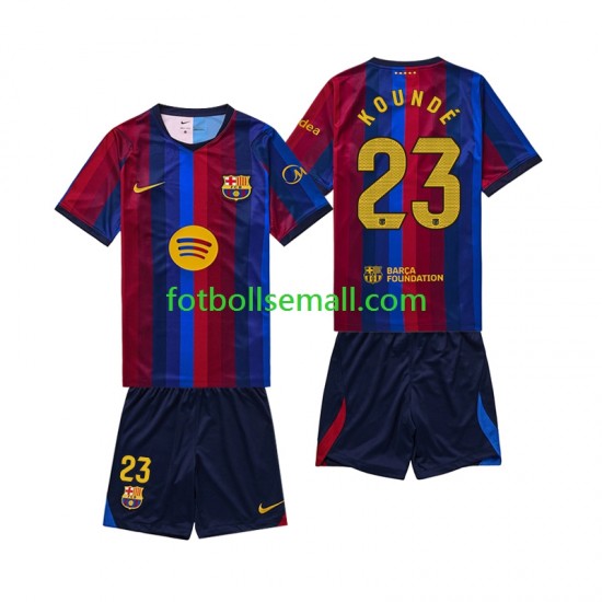 Matchtröjor FC Barcelona Jules Kounde 23 2026-2027 Kortärmad till Barn (1:a ställ)