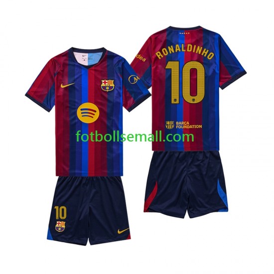 Matchtröjor FC Barcelona RONALDINHO 10 2026-2027 Kortärmad till Barn (1:a ställ)