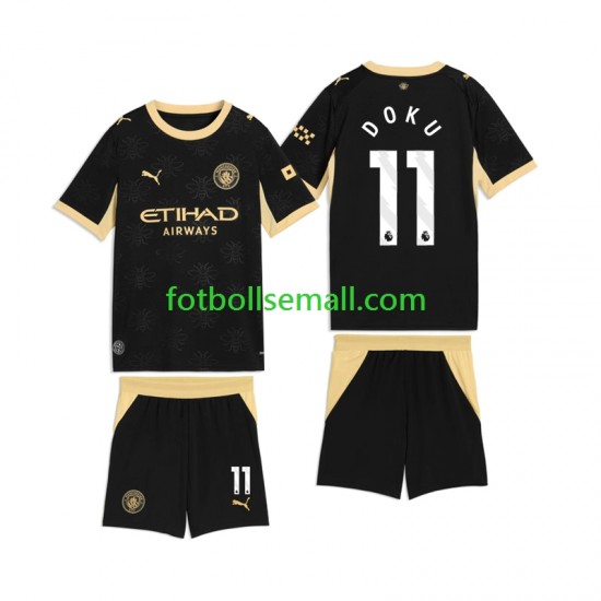 Matchtröjor Manchester City Jeremy Doku 11 2026-2027 Kortärmad till Barn (2:a ställ)