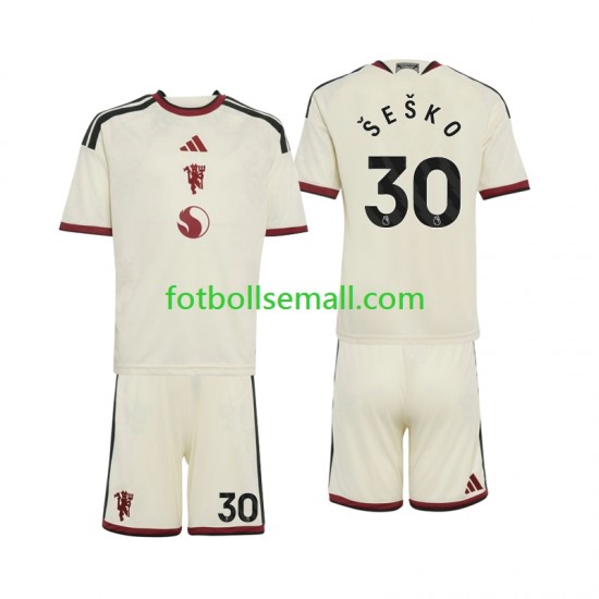 Matchtröjor Manchester United Benjamin Sesko 30 2026-2027 Kortärmad till Barn (3:e ställ)