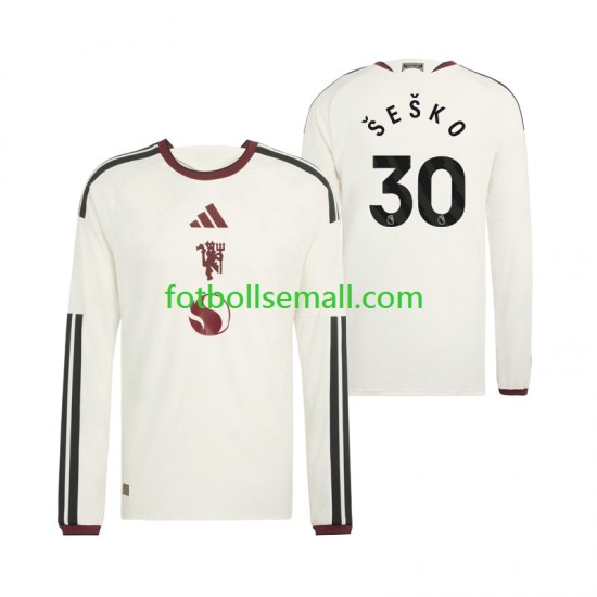 Matchtröjor Manchester United Benjamin Sesko 30 2026-2027 Långärmad till Herr (3:e ställ)