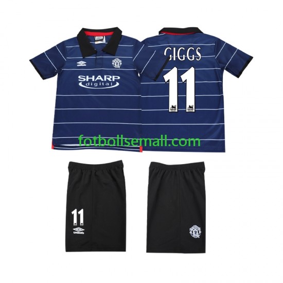 Matchtröjor Manchester United GIGGS 11 Retro 1999 2000 Kortärmad till Barn (2:a ställ)