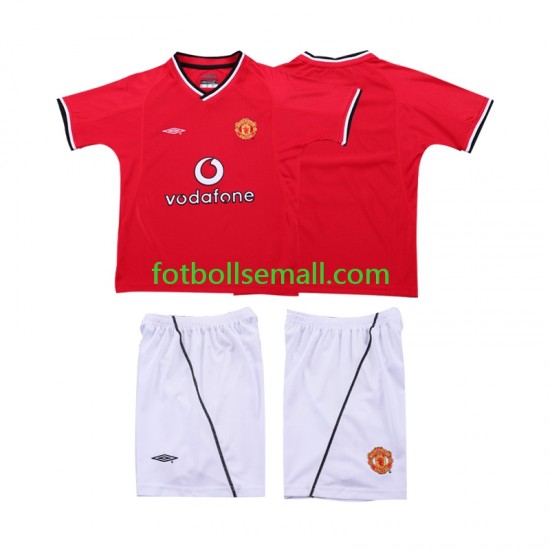 Matchtröjor Manchester United Retro 2000 2002 Kortärmad till Barn (1:a ställ)
