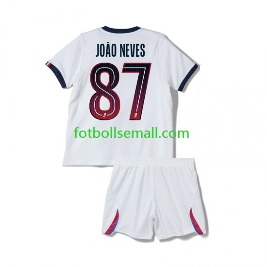 Matchtröjor Paris Saint-Germain Joao Neves 87 2026-2027 Kortärmad till Barn (2:a ställ)