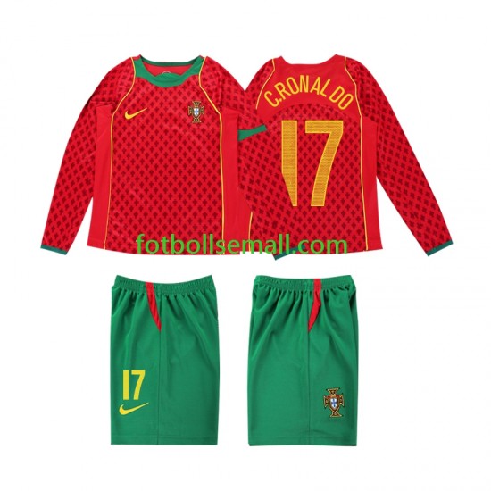 Matchtröjor Portugal Cristiano Ronaldo 17 Retro 2004 Långärmad till Barn (1:a ställ)