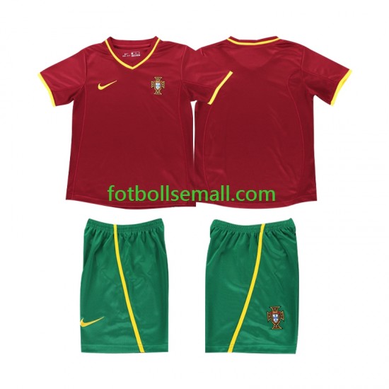 Matchtröjor Portugal Retro 2002 Kortärmad till Barn (1:a ställ)