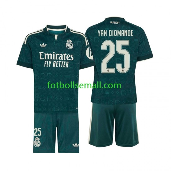 Matchtröjor Real Madrid Yan Diomande 25 2026-2027 Kortärmad till Barn (2:a ställ)