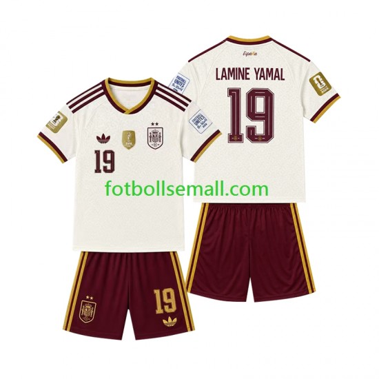 Matchtröjor Spanien 2-star Lamine Yamal 19 2026-2027 Kortärmad till Barn (2:a ställ)