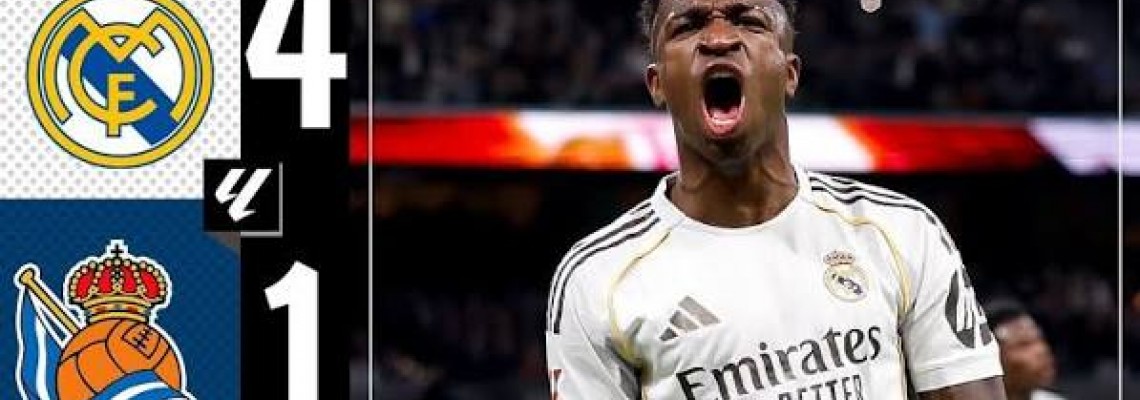 Real Madrid 4-1 Real Sociedad, andra raka segern i ligan