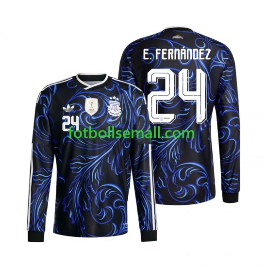 Matchtröjor Argentina Enzo Fernandez 24 World Cup 2026 Långärmad till Herr (2:a ställ)