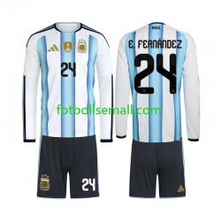 Matchtröjor Argentina Enzo Fernandez 24 World Cup 2026 Långärmad till Barn (1:a ställ)