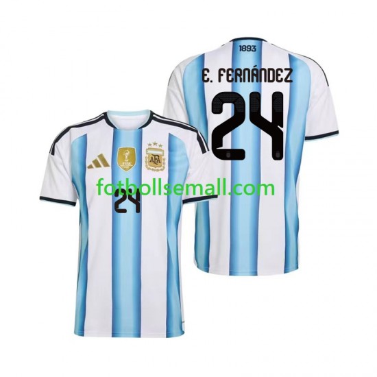 Matchtröjor Argentina Enzo Fernandez 24 World Cup 2026 Kortärmad till Herr (1:a ställ)