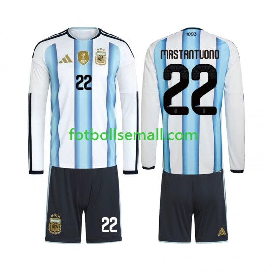 Matchtröjor Argentina Franco Mastantuono 22 World Cup 2026 Långärmad till Barn (1:a ställ)