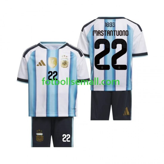 Matchtröjor Argentina Franco Mastantuono 22 World Cup 2026 Kortärmad till Barn (1:a ställ)