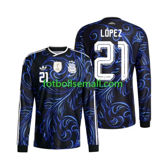 Matchtröjor Argentina Jose Manuel Lopez 21 World Cup 2026 Långärmad till Herr (2:a ställ)