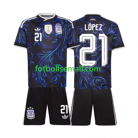 Matchtröjor Argentina Jose Manuel Lopez 21 World Cup 2026 Kortärmad till Barn (2:a ställ)