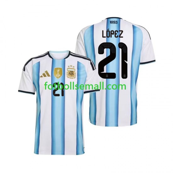 Matchtröjor Argentina Jose Manuel Lopez 21 World Cup 2026 Kortärmad till Herr (1:a ställ)