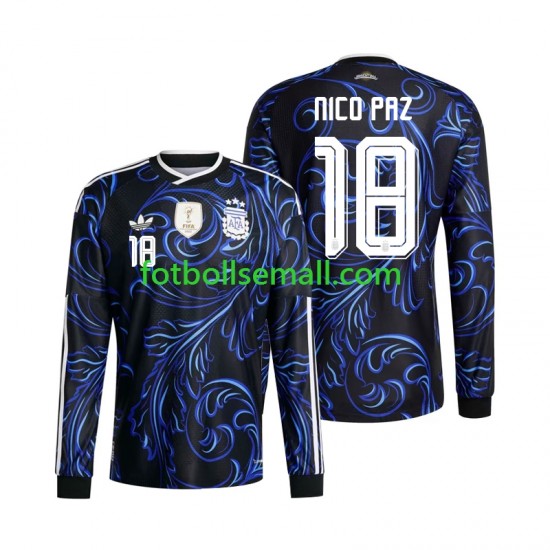 Matchtröjor Argentina Nico Paz 18 World Cup 2026 Långärmad till Herr (2:a ställ)