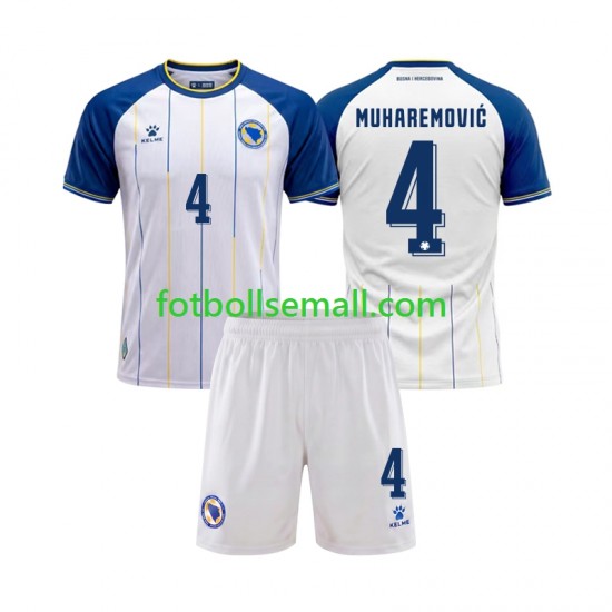 Matchtröjor Bosnien och Hercegovina Tarik Muharemovic 4 World Cup 2026 Kortärmad till Barn (2:a ställ)