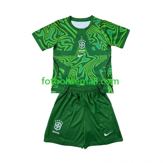 Matchtröjor Brasilien Målvaktströja World Cup 2026 Kortärmad till Barn (2:a ställ)