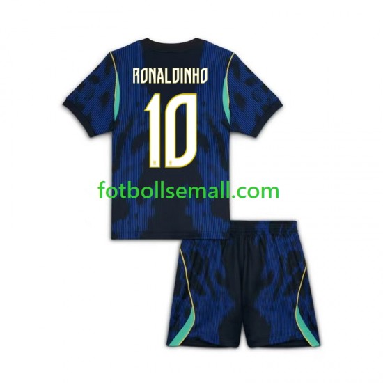 Matchtröjor Brasilien Ronaldinho 10 World Cup 2026 Kortärmad till Barn (2:a ställ)