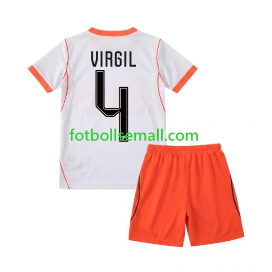Matchtröjor Nederländerna Virgil van Dijk 4 World Cup 2026 Kortärmad till Barn (2:a ställ)