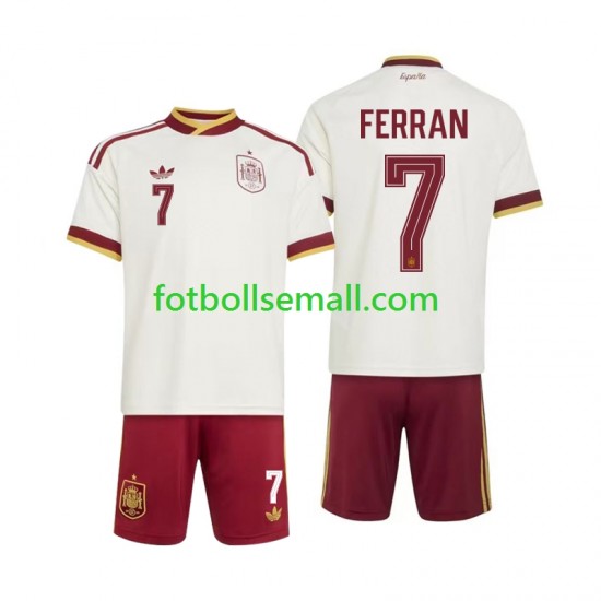 Matchtröjor Spanien Ferran Torres 7 World Cup 2026 Kortärmad till Barn (2:a ställ)
