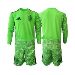 Matchtröjor Spanien Målvaktströja 6th Green color World Cup 2026 Långärmad till Barn Matchtröjor Spanien Målvaktströja 6th Green color World Cup 2026 Långärmad till Barn