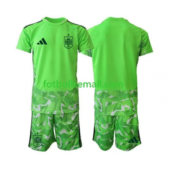 Matchtröjor Spanien Målvaktströja 6th Green color World Cup 2026 Kortärmad till Barn