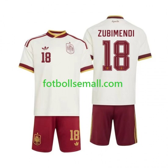 Matchtröjor Spanien Martin Zubimendi 18 World Cup 2026 Kortärmad till Barn (2:a ställ)