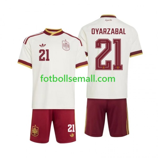 Matchtröjor Spanien Mikel Oyarzabal 21 World Cup 2026 Kortärmad till Barn (2:a ställ)