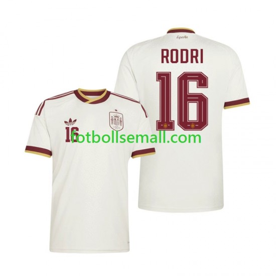 Matchtröjor Spanien Rodri 16 World Cup 2026 Kortärmad till Herr (2:a ställ)