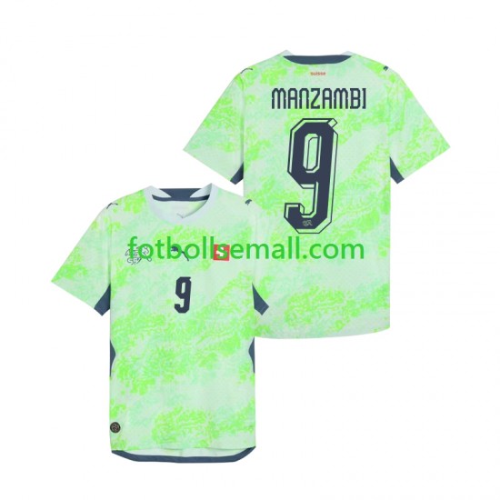 Matchtröjor Schweiz Johan Manzambi 9 World Cup 2026 Kortärmad till Herr (2:a ställ)