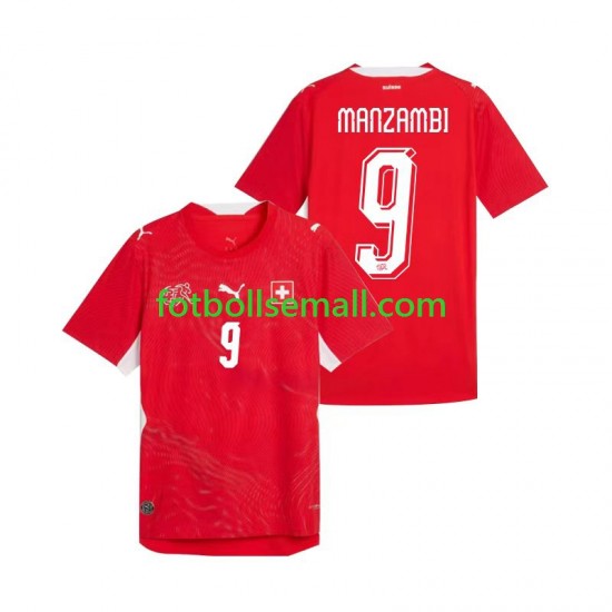 Matchtröjor Schweiz Johan Manzambi 9 World Cup 2026 Kortärmad till Herr (1:a ställ)