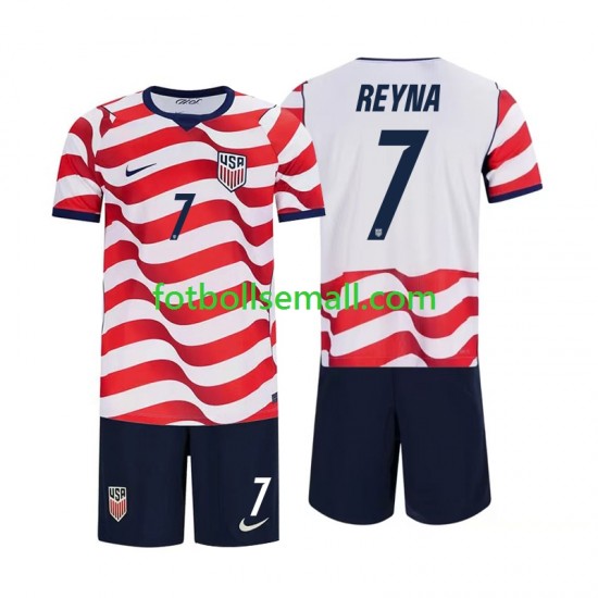 Matchtröjor USA Giovanni Reyna 7 World Cup 2026 Kortärmad till Barn (1:a ställ)